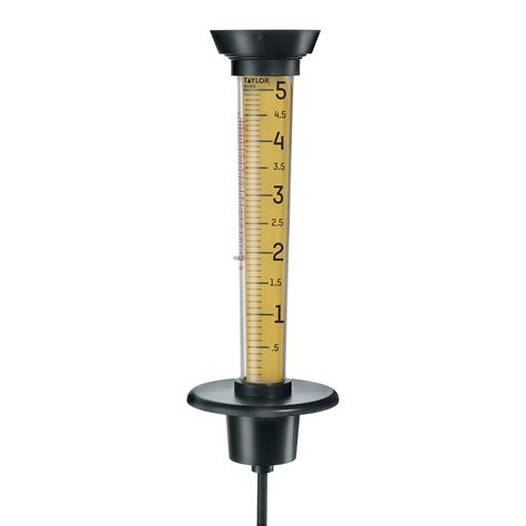 Rain gauge walmart - Taylor’s ClearVu Jumbo Jr. Rain Gauge offers great insights to what is happening in your own backyard. This rain gauge stands at 20” tall and accurately measures up to 5” of rainfall. It features a bright red floating indicator to clearly mark measured rainfall and large, bright yellow measurement increments which are visible up to 50ft away. 
